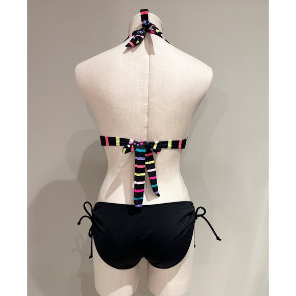 Victoria's Secret Bikini Swimsuit Set Womens Size M Multicolored Stripes - Picture 2 of 9